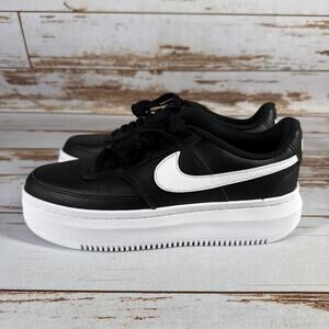Nike Court Vision Alta Platform Black White Womens Sz 9.5 Casual Shoes